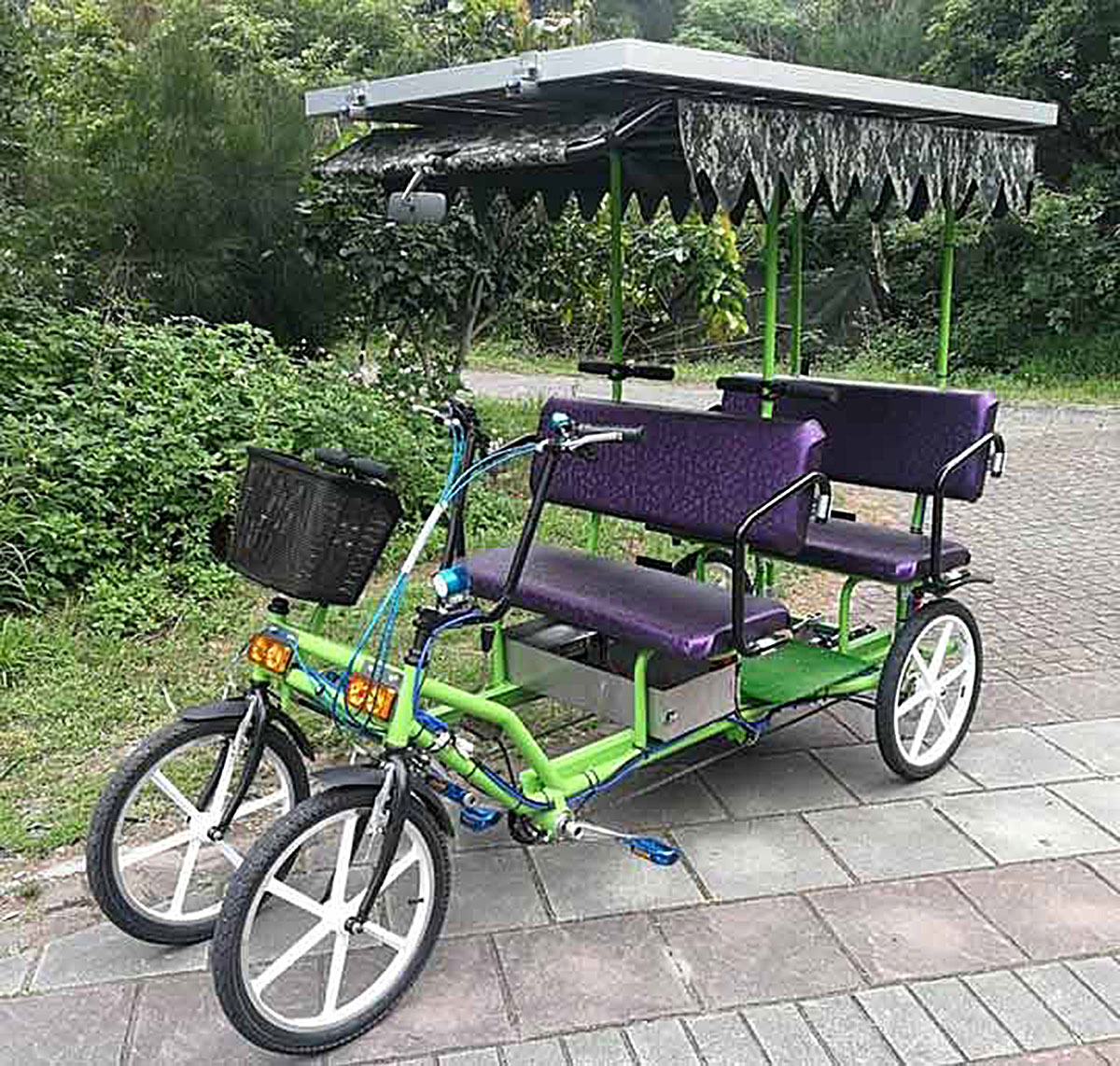 有太陽能板的電動遊園車 Electric surrey bike with Solar panel 有太陽能板的電動遊園車 Electric surrey bike with Solar panel